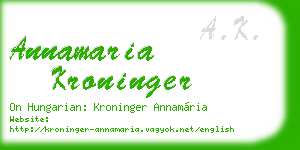 annamaria kroninger business card